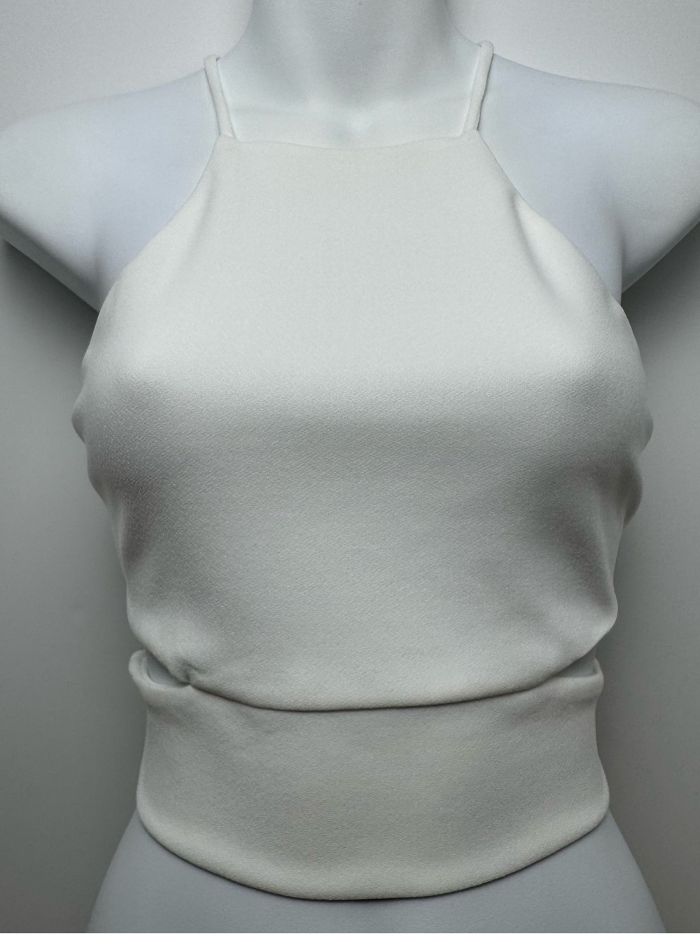 Hello Molly Craving Us White Lace Up Back Crop Top NWT Size M
